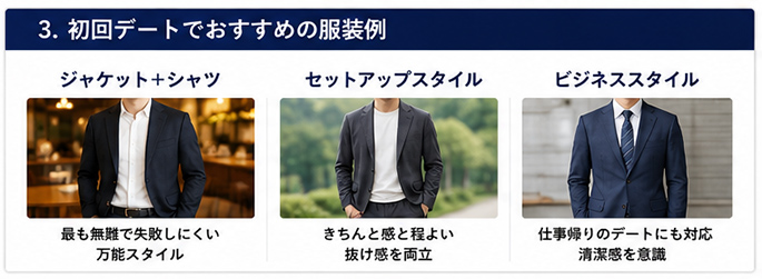 初回デートでおすすめの服装例